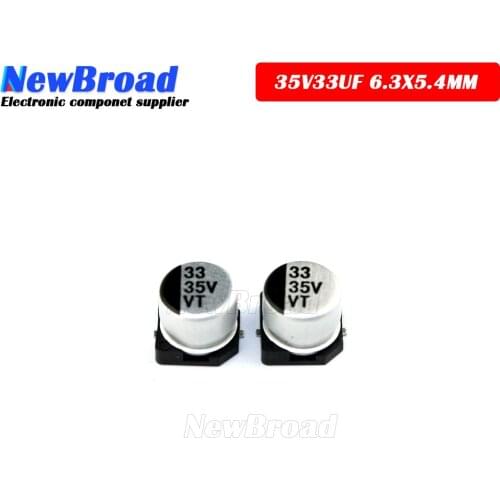 10PCS SMD Aluminum Electrolytic Capacitor 35V33UF 6.3*5.4MM 33UF35V 35V 33UF