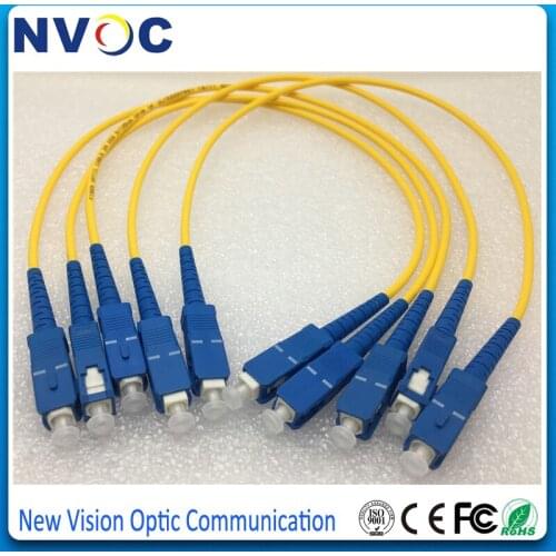 100Pcs/Lot,SM SX 3mm 0.4Meters 9/125um PVC G652DSC/UPC Fiber Optic Patch Cord,Single Mode,Simplex 0.5M SC-SC Optic Fiber Jumper