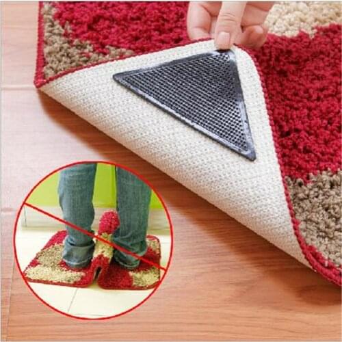 2Pairs Non-Slip Rug Carpet Mat Grippers Anti Skid Corners Pad for Bathroom Kitchen Living Room Silicone Mat Grippers