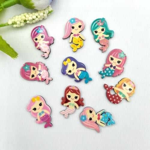 20pcs Lovely Colorful mix Various Mermaid For Home Wedding Decor Crafts Making Scrapbooking DIY Hair Bow Center