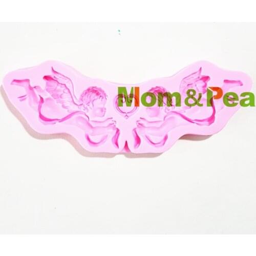 Mom&Pea 1301 Free Shipping Angel Silicone Mold Cake Decoration Fondant Cake 3D Mold Food Grade