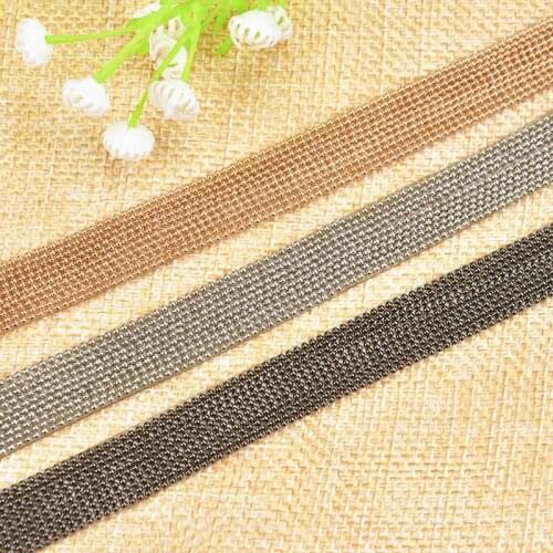 5Yards 12Mm Wide Tape Hotfix Copper Beaded Rhinestone Trim Diy Garment Shoe Dress Decoration Belt With Hot Melt Adhesive Banding