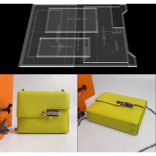 1Set Acrylic template Acrylic Leather Template DIY leather sewing pattern template for shoulder bag