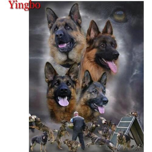 Full 5D Diy Diamond Painting German Shepherd Dog Diamond mosaic square Rhinestone Diamond Embroidery round crystals painting