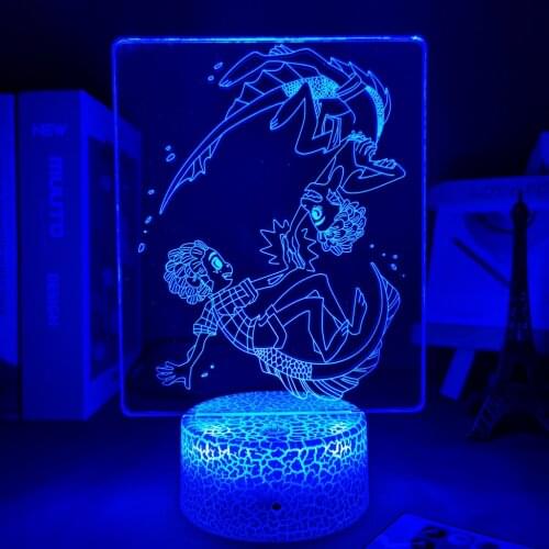Anime Figure Luca Alberto Sea Monster LED Night Lights Led Panel Lights Manga 3D Lamp Cute Room Decor Gift For Friends