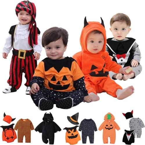 Baby Clothes for Romper Baby Boy Girl Clothes Bat Pumpkin vampire Long Sleeve Kids Newborn Jumpsuit Infant Halloween Costume