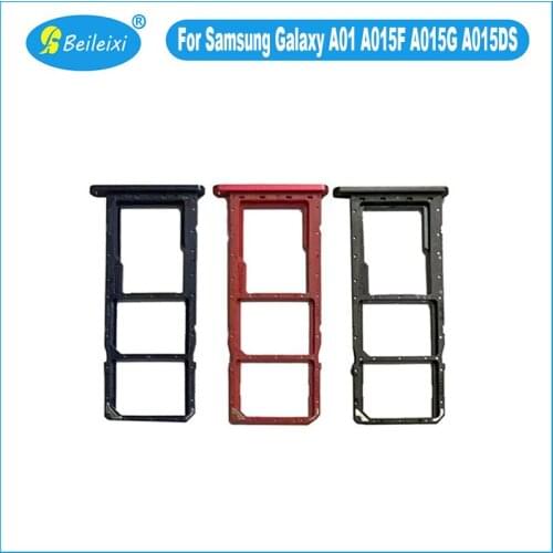 For Samsung Galaxy A01 A015F A015G A015DS SIM Card Tray Slot Holder Micro SD Card Adapter Socket Repair Parts