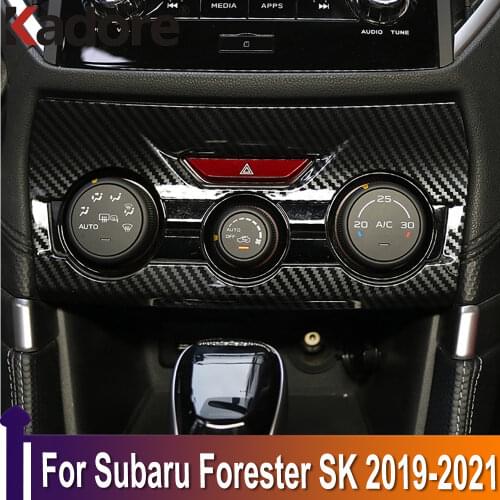 For Subaru Forester SK 2019 2020 Carbon Fiber Center Air Conditioning Adjustment Switch Cover Trim Sticker Interior Accessories
