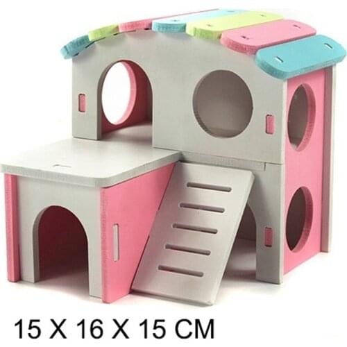 1 PC Hamster House Pet Castle Toy Pet House Viewing Deck Ladder Pet Products Hamster Nest Wooden Seesaw