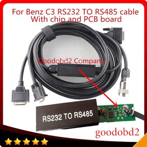 Truck car tool MB C3 RS232 to RS485 with chip and pcb board OBD2 Cable OBD Connector For Benz Compact 3 Tool with pcb board