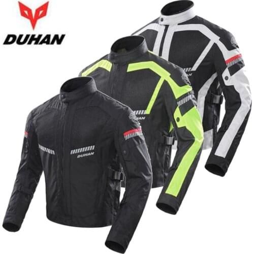 Summer Mesh Breathable DUHAN Motorcycle Riding Suit Jacket Pant Men Motocross Moto Protective Gear Reflective Motorcycle Cloth