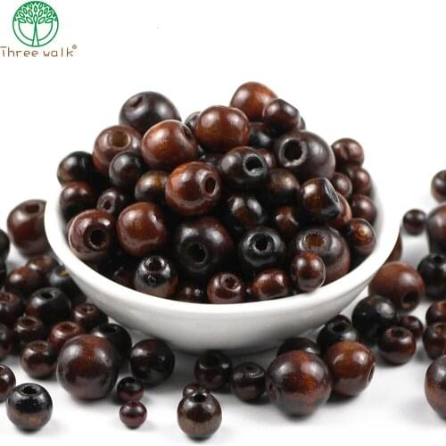 Round Brown Wooden Beads Ecofriendly wood Loose bead Spacer ball For DIY Jewelry necklace Bracelet craft Making
