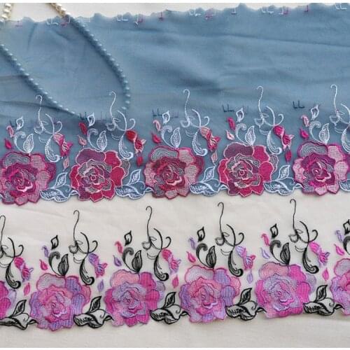 2Colors 30Yards/Lot Embroidery Tulle Lace Trim Lace Fabric Mesh Lace Fabric Sewing DIY Cloth