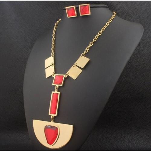 Stainless Steel Vintage Jewelry Chain Charm Necklace And Earrings Sets For Woman SEDIAIDC