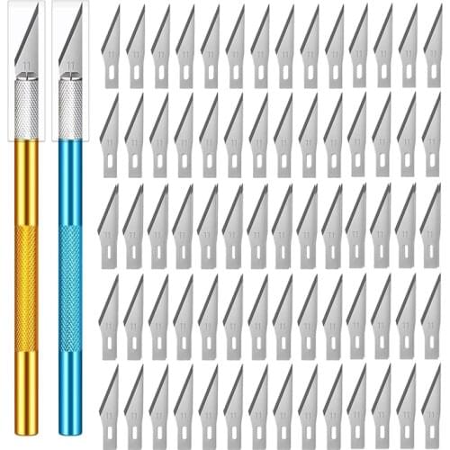 72 Pcs Craft Knives Set Utility Knives Hobby Knife Blade It Can be Used for DIY, Art Work, and Engraving