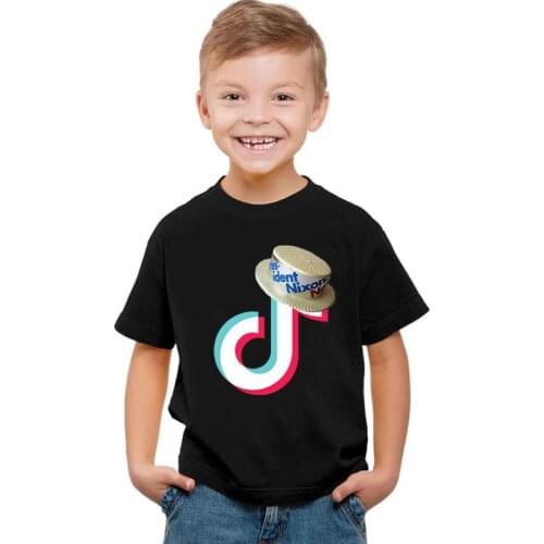 2021 New Tik Tok Printed Kids T-shirt Children Cartoon T Shirt Toddler Boys Girls Short Sleeves Clothing Girls Colorful Tshirts