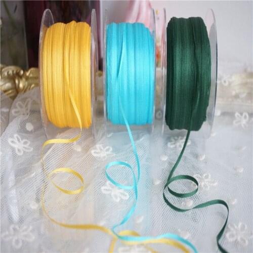 New color 2mm Solid colors of 100% pure silk embroidery ribbon thin taffeta high quality silk ribbon Anya Ribbon Handcraft