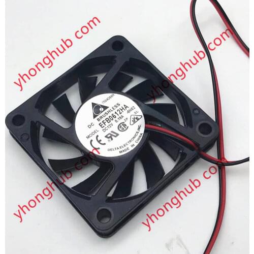 Delta Electronics EFB0612HA 5N62 DC 12V 0.18A 60x60x10mm Server Cooling Fan