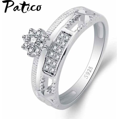 Banded Wedding Bands Rings Jewelry Anillos Shining 925 Sterling Silver Sparkling aaa Cubic Zircon Engagement Jewelry Gift