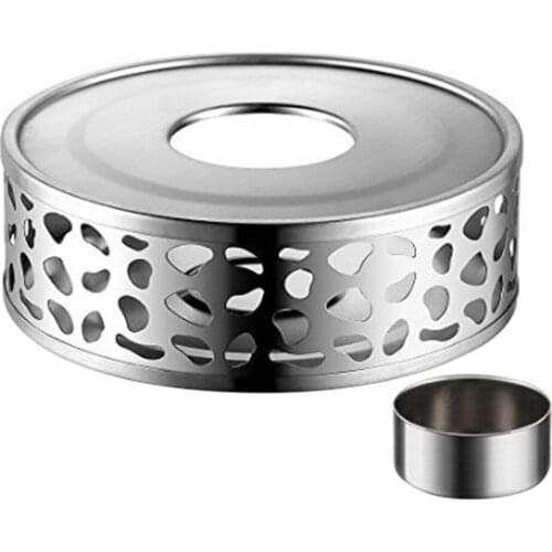Portable Warmer Tea Holder Durable Stainless Steel Candle Warmer Tea Light Holder Trivets Coffee Warmer Teapot Heating Base
