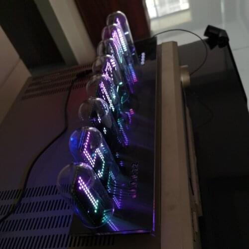 Pseudo glow tube clock music spectrum RGB full color LED remote control voice control line control animation DIY