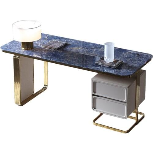 Light luxury desk study desk combination modern rock board desk bookcase integrated high-end furniture
