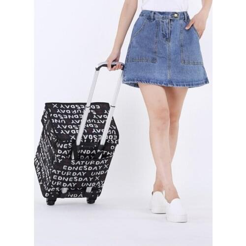 Folding Hand Cart Portable Luggage Cart Shopping Bag Trolley Bag Light Household Artifact Shopping Cart Small Cart
