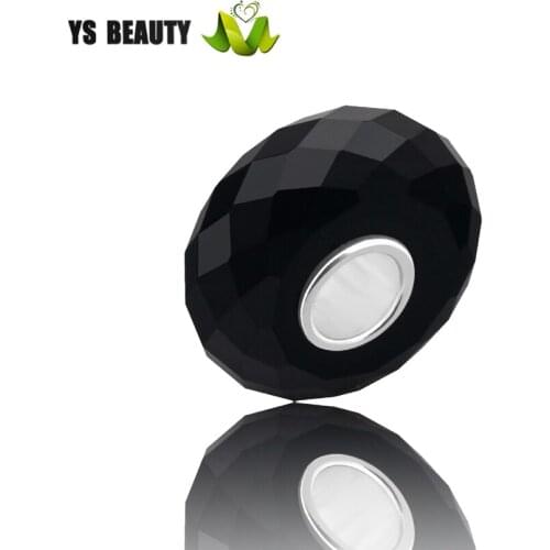 Crystal cut beads large bead sterling new fashion personality charm 925 sterling silver large cut stained glass beads