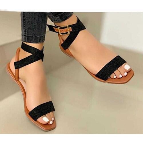 Cross Strap Sandals Ladies 2020 Open Toe Elegant Sweet Fashion Comfortable Thick Bottom Sandals Shoes Womens Sexy Wedge Heels