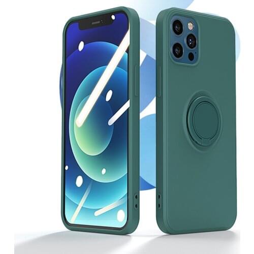 Luxury Slicone Case For iPhone 12 11 Pro Max XS XR X S 7 8 6 6S Plus iPhone12 12Pro ProMax Magnetic Cover With Ring Holder Stand