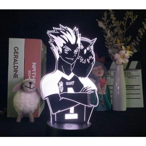 LED Projector Night Sensor Light Lamp 3D Hinata Shoyo Kageyama Tobio Haikyuu Atmosphere Decoration Kids Gift Nightlight Acrylic