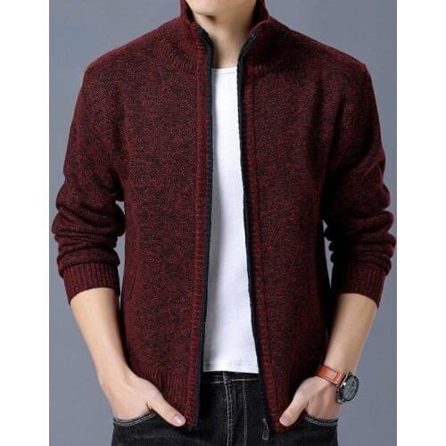 Sweater Men Autumn Winter Cardigan Sweater Coats Male Thick Faux Fur Wool Mens Sweater Jacket Casual Knitwear Plus Size 4XL Y143