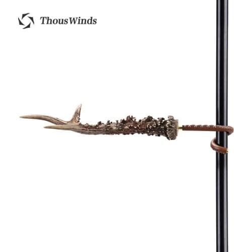 Thous Winds Outdoor Hook Brass Antlers Tent Canopy Pole Camp Column Hook Lighting Lamps Lantern Hook Lamp Stand