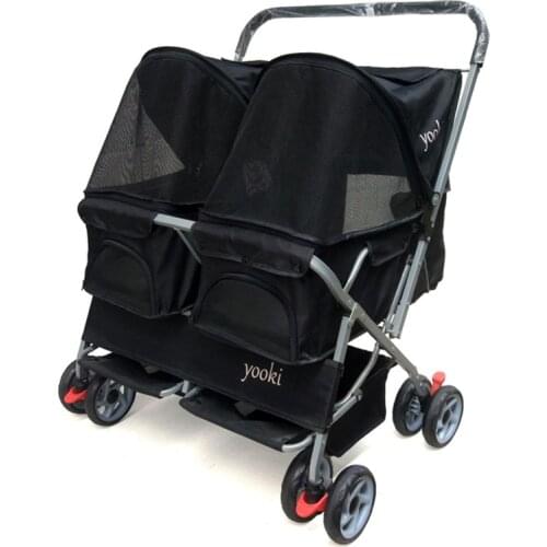 Advanced Double Seat Double Bed Dog Prams Light Folded Instantly Cat Stroller 8 Wheel Folded Pet Stroller/Dog Strollers