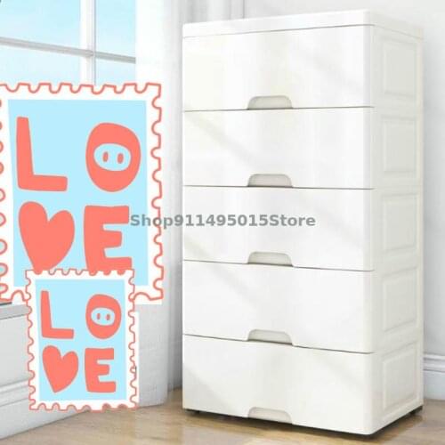 Thickened Multi-layer Drawer Storage Cabinet Baby Children Baby Wardrobe Storage Box Five-bucket Storage Cabinet