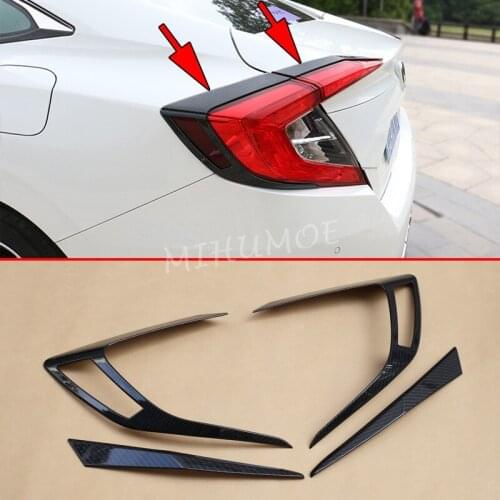 Carbon Fiber Taillight Strips Accessories For Honda Civic Sedan 2016 2017 2018 2019 2020 Tail Light Cover Surrounds