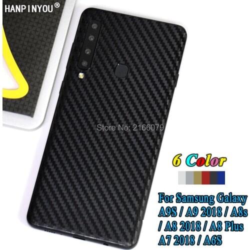 For Samsung Galaxy A9 A9S A8S A7 A8 Plus (2018) A6s New Rear Cover Back Decal Skin 3D Carbon Fiber Phone Protective Sticker Film