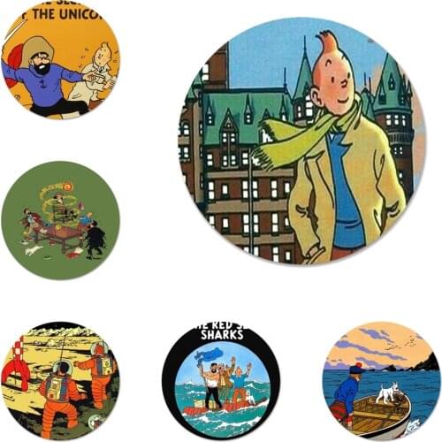 The Adventures of Tintin Badge Brooch Pin Accessories For Clothes Backpack Decoration gift
