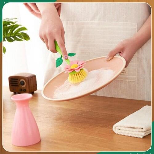 New Vase Shape Flower Cleaning Brush Kitchen Pan Pot Dish Clean Brushes Gadgets Kitchen Washing Cleaning Tool