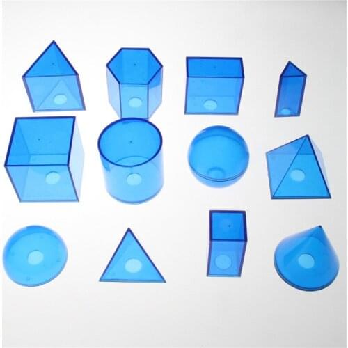 12pcs Geometric Shape Models Geometry Transparent Demonstration Props Primary Math Children Understanding Geometry Teaching Aids