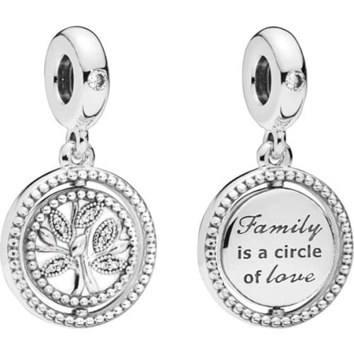 2019 Mothers Day Spinning Tree of Life Dangle Charm Fits Pan Bracelet Silver 925 Original Women Berloque