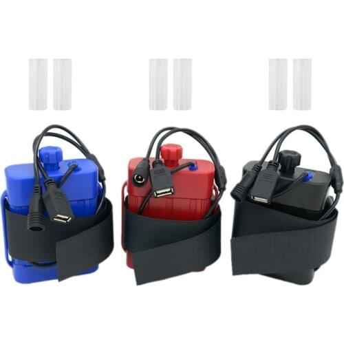 2X 18650 26650 8.4V Rechargeable Battery Case Pack Waterproof House Cover Battery Storage Box with DC/USB Charger for Bike E56B
