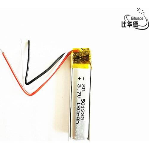 3 line Good Qulity 3.7V,180mAH 501235 Polymer lithium ion / Li-ion battery for tablet pc BANK,GPS,mp3,mp4