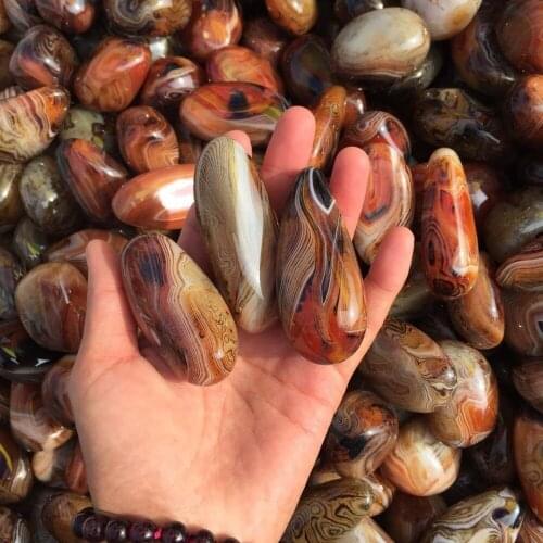 3 pcs natural Silk agate palm stone crystal agate tumble gemstone madagascar healing crystals gemstones as gift for boyfriend