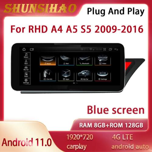 Car radio For RHD 12.3 inch A4L S4 RS4 A4 A5 S5 2009-2016 Blu ray autoradio Android 10 GPS navig Automatic carplay head