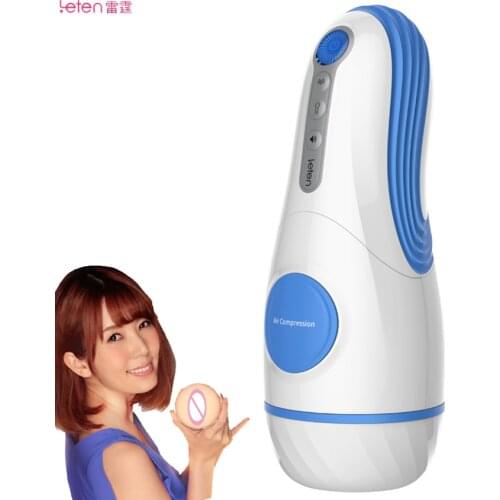 Leten Automatic Masturbation Cup for Men sucking Vibrating Artificial Vagina Pussy Penis Pump Adult Sex Toys with Woman Moan