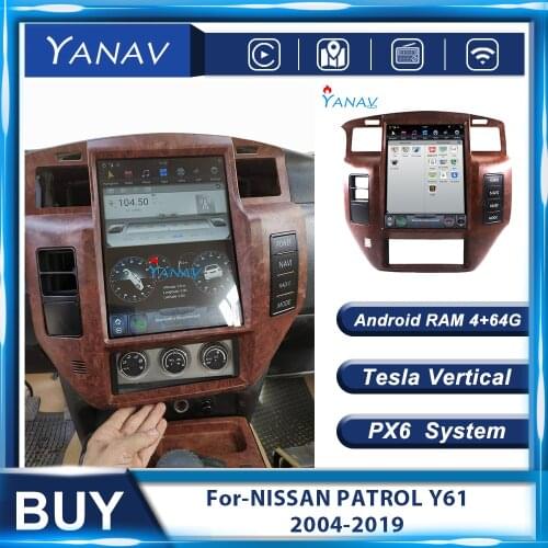 Android Stereo Receiver Car Radio For-NISSAN PATROL Y61 2004-2019 Autoradio GPS Navigation Multimedia Player Vertical Screen