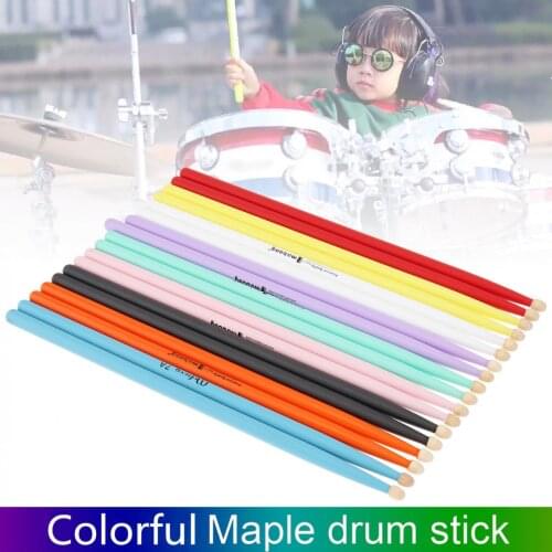 1 Pair Colorful Maple Wood Drum Sticks 7A Music Band Drumsticks
