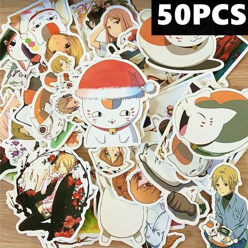Big 50-Pack Cute Natsume Yuujinchou Trendy Stickers for Teens Kids Perfect for Tablet PC Laptop Notebook Phone Car Skateboard