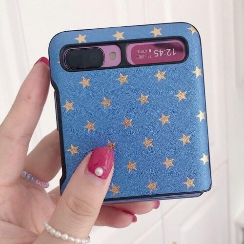 Case for Samsung Z Flip All-inclusive Hard PC Explosion Proof Cover Retro Gypsophila F700F Shell for Samsung Galaxy Z Flip Case